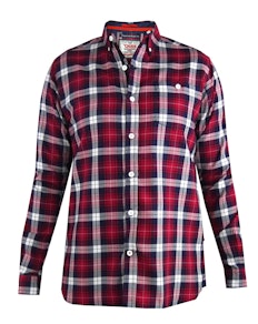 D555 Baltimore Long Sleeve Check Shirt Red