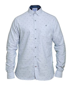 D555 Addington Feather Printed Oxford Shirt Blue