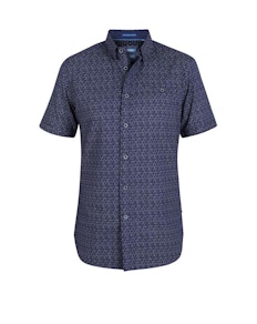 D555 Barlow Printed Short Sleeve Shirt Navy