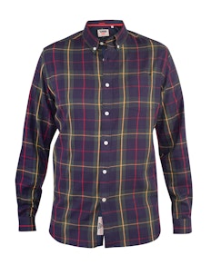 D555 Gladstone Check Button Down Collar Shirt Navy