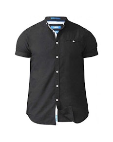 D555 Dwight Oxford Collarless Shirt Black Tall