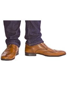 Route 21 Gibson Brogue Tan Leather Shoe