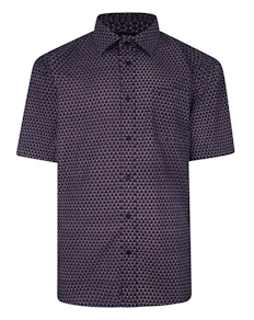 Cotton Valley Short Sleeve Patterned Shirt Wine