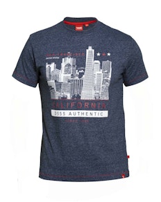 D555 Paterson Printed T-Shirt Blue Twist