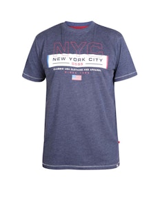 D555 Warren Printed T-Shirt Navy Marl