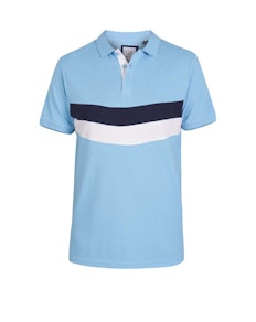 D555 Hopkins Cut & Sew Polo Shirt Sky Blue