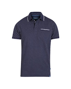 D555 Rogers Printed Polo Shirt Navy