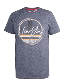 D555 Harbour New York Bridge Printed T-Shirt Navy