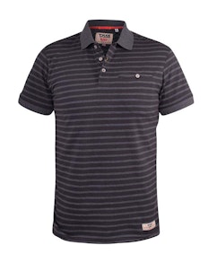 D555 Perth Stripe Jersey Polo With Chest Pocket Charcoal