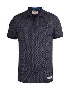 D555 Auckland Jersey Polo Shirt With Chest Pocket Navy