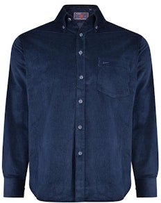 KAM Long Sleeve Corduroy Shirt Navy