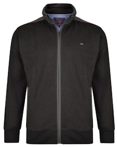 KAM Casual Zip Through Top Black