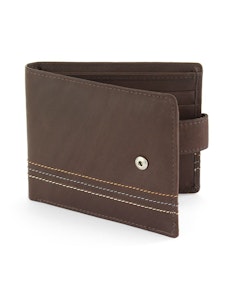 Sophos Tri Striped Brown Leather Wallet