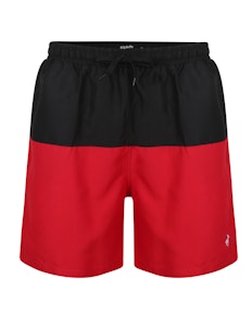 Bigdude Cut & Sew Swim Shorts Black/Red