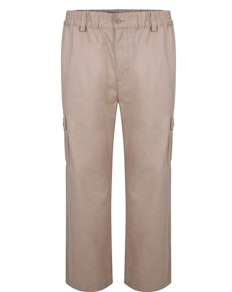 Bigdude Elasticated Waist Cargo Trousers Sand