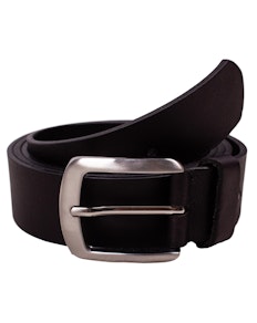 Noah Plain Black Leather Belt
