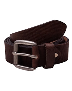 Lewis Leather Structured Belt Dark Brown