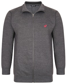 Bigdude Funnel Neck Full Zip Sweatshirt Charcoal