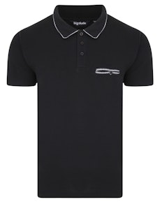 Bigdude Woven Pocket Polo Shirt Black