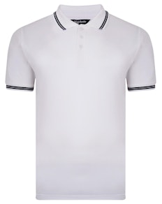 Bigdude Tipped Pique Polo Shirt White