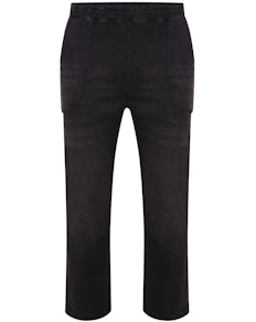 Bigdude Washed Elasticated Waist Stretch Jeans Black