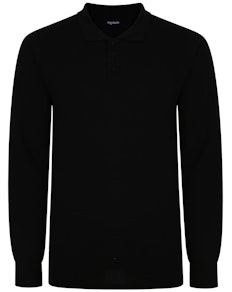 Bigdude Long Sleeve Polo Shirt Black
