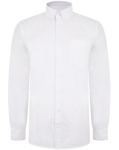 Bigdude Oxford Long Sleeve Shirt White Tall