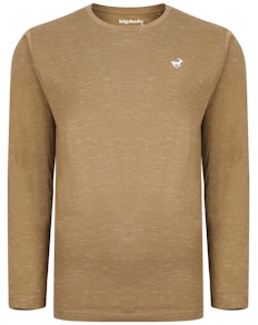 Bigdude Inkjet Marl Long Sleeve T-Shirt Khaki Tall
