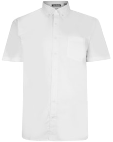 Bigdude Oxford Short Sleeve Shirt White Tall