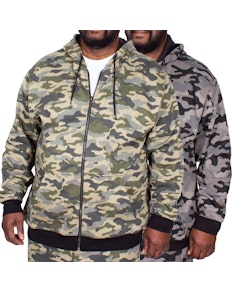 Bigdude Camouflage Full Zip Hoody Twin Pack Grey/Khaki