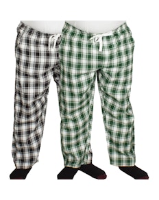 Bigdude Check Lounge Pants Twin Pack Black/Green