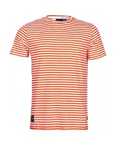 Replika Striped With Pocket T-Shirt Orange