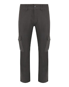 Bigdude Elasticated Waist Cargo Trousers Charcoal