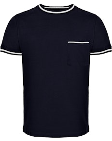 Bigdude Contrast Edge T-Shirt Navy Tall