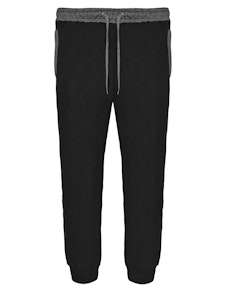 Bigdude Chunky Waistband Contrast Joggers Black