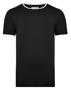 Bigdude Contrast Ringer T-Shirt Black