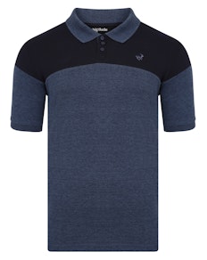 Bigdude Cut & Sew Polo Shirt Navy/Denim