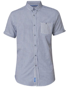 D555 Hank Gingham Check Shirt Navy/White Tall
