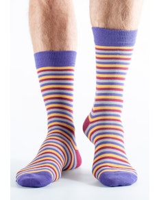 Doris and Dude Striped Socks Purple