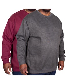 Bigdude Essentials Jumper Twin Pack Burgundy/Charcoal