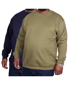 Bigdude Essentials Jumper Twin Pack Khaki/Navy