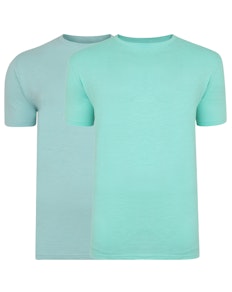 Bigdude Vintage Marl Slub T-Shirt Twin Pack Green/Turquoise