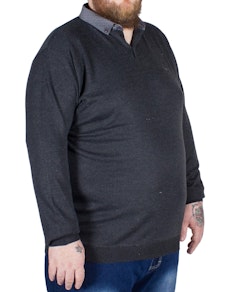 D555 Bennet Shirt Collar Sweater Charcoal