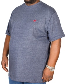Bigdude Marl Effect T-Shirt Navy