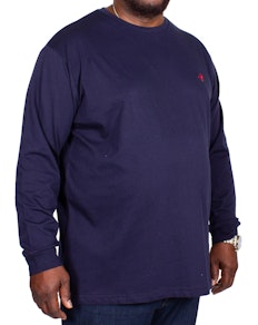 Bigdude Long Sleeve Crew Neck T-Shirt Navy