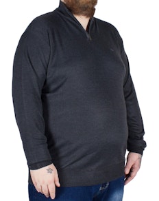 D555 Dexter Quarter Zip Sweater Charcoal
