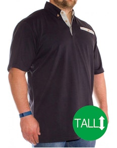 Bigdude Pocket Polo Shirt Black - Tall