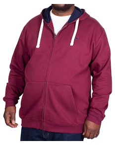 Bigdude Fleece Full Zip Hoody Burgundy Tall