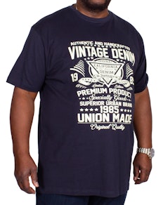 Espionage Vintage Print T-Shirt Navy