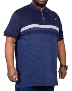 D555 Lawson Block Stripe Polo Shirt Navy